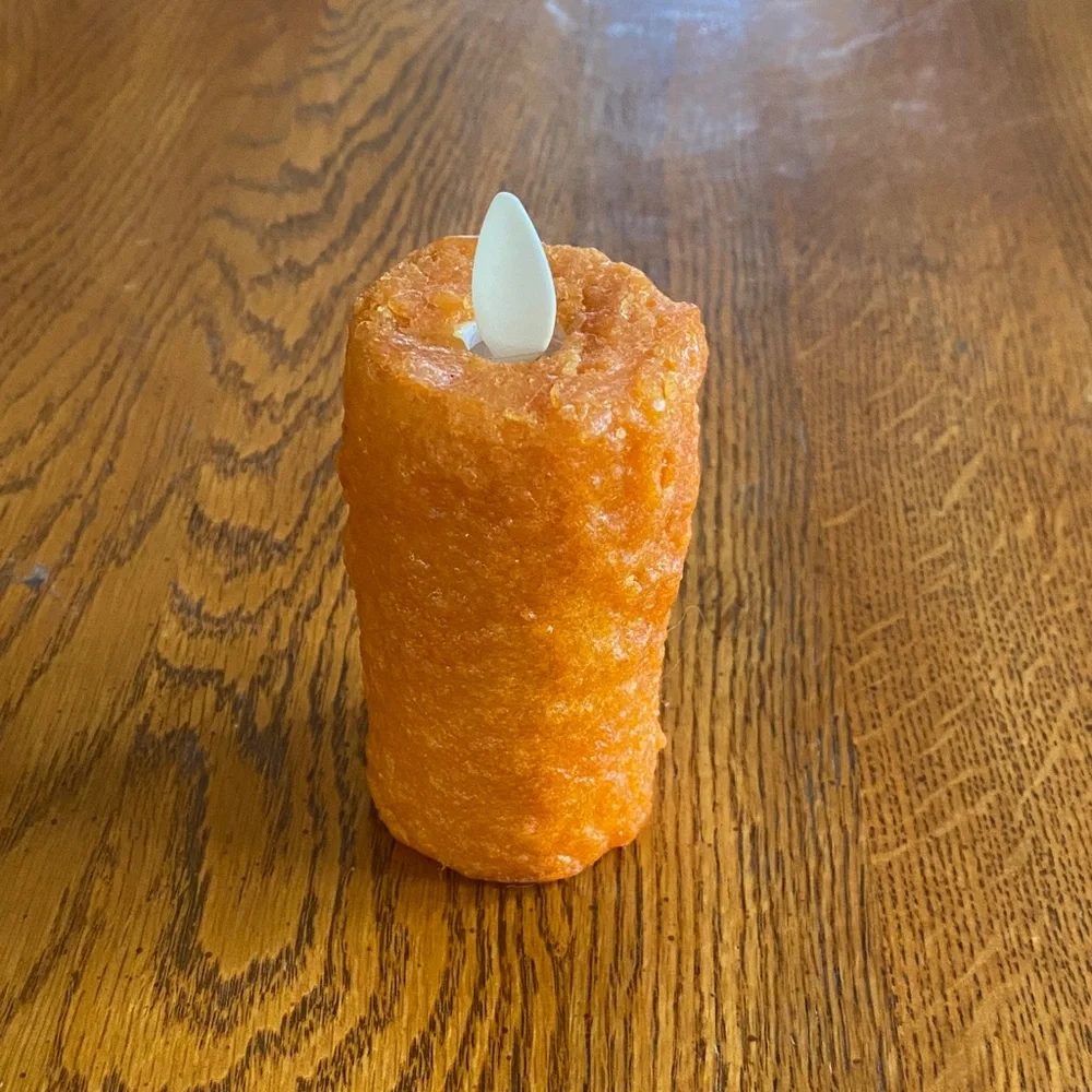 Orange Jack-O'-Lantern LED Candle